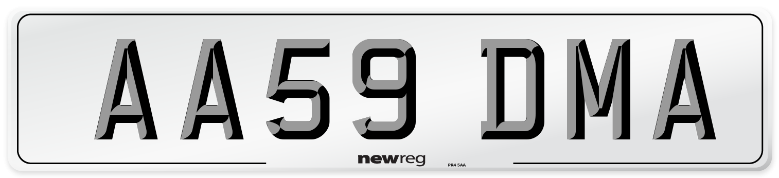 AA59 DMA Number Plate from New Reg